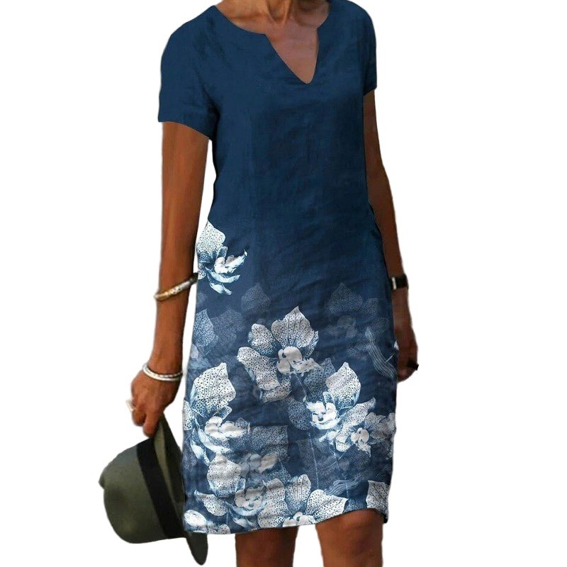 Maxikjole Dame Blomsterdesign Lett Materiale - NordHjem