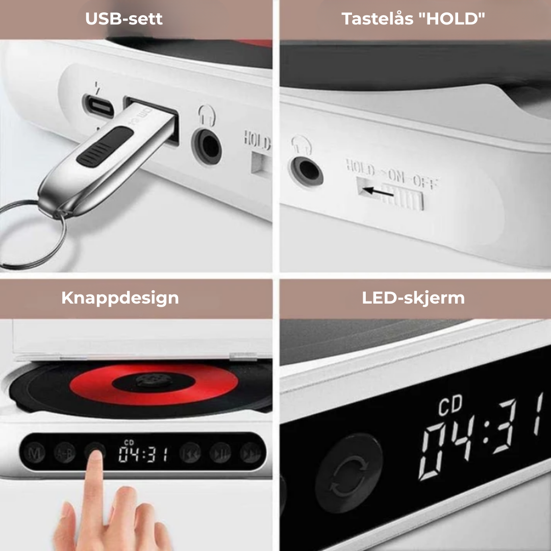 PureSound CD-afspiller™ | Genopdag musikken med krystalklar lyd hvor som helst