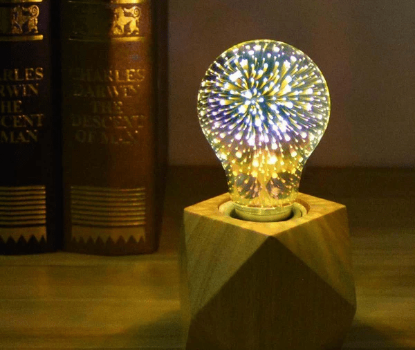 3D LED Dekorativ Lyspære – Sølvbelagt Glass, E27, 6.3 Tommer - NordHjem
