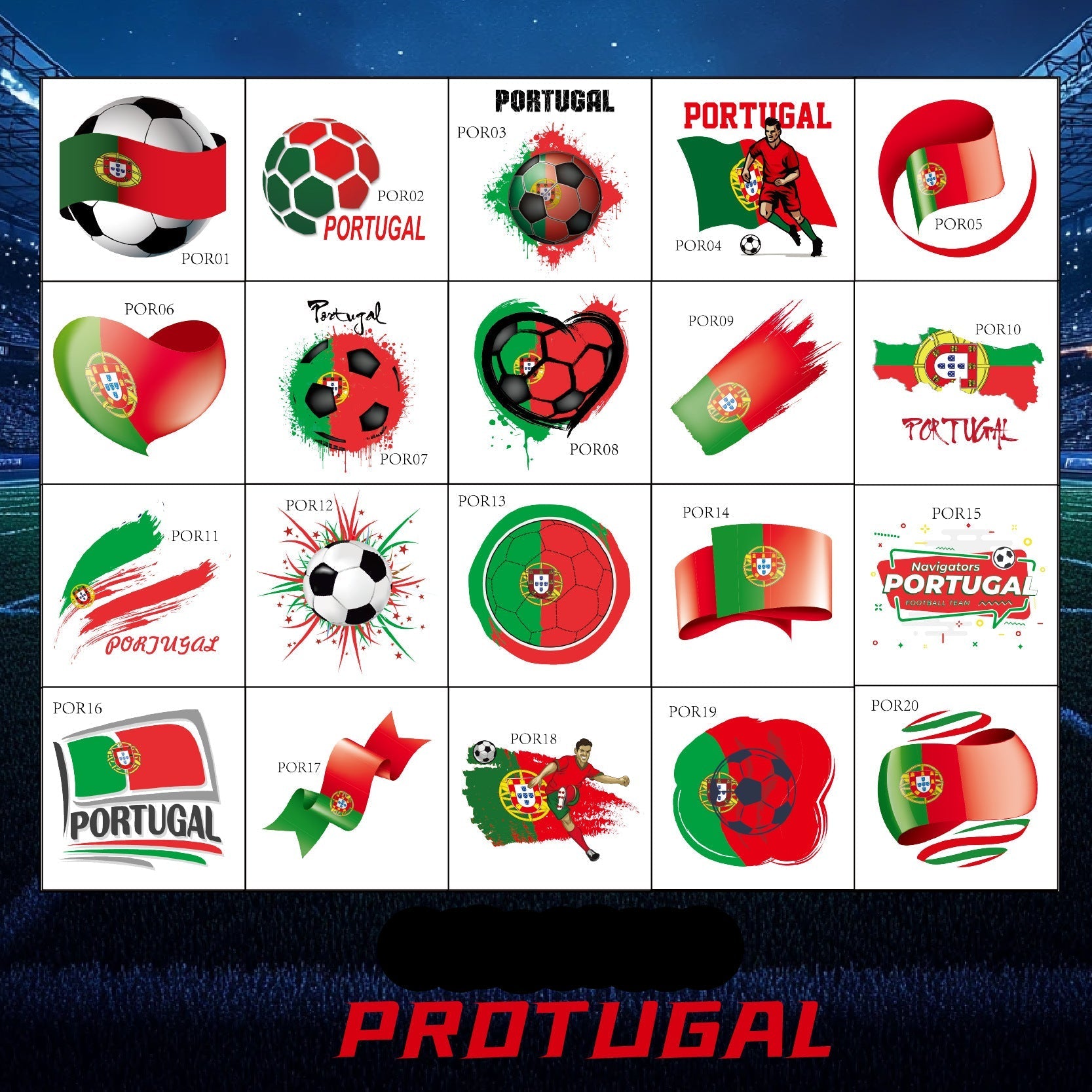 Fotball Klistremerker - Portugal