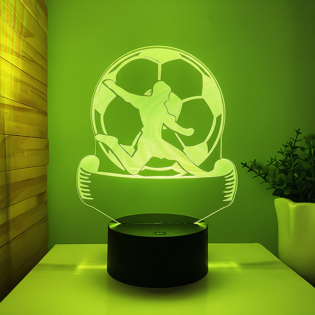 Fotball 3D Illusjon LED-Lampe - Nattlampe - 16 Farger