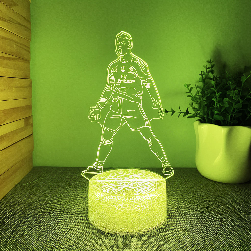 Ronaldo 3D Illusjon LED-Lampe - Nattlampe