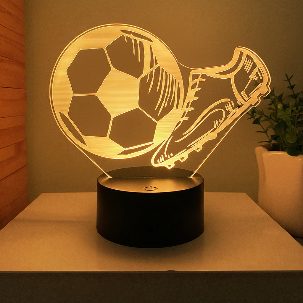 Fotball 3D Illusjon LED-Lampe - Nattlampe - Illusion