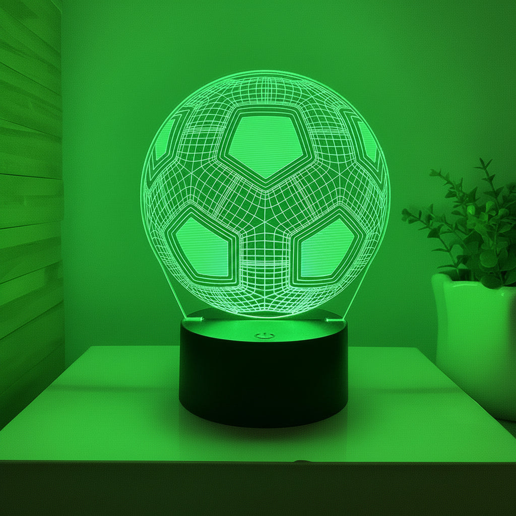 Fotball 3D Illusjon LED-Lampe - Nattlampe - 16 Farger