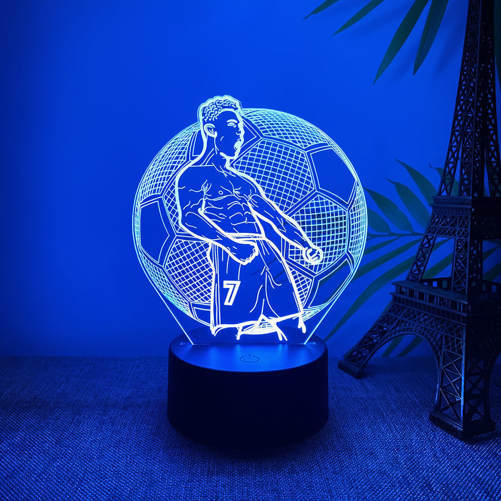 Ronaldo 3D Illusjon LED-Lampe - Nattlampe
