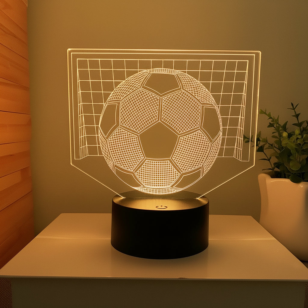 Fotball 3D Illusjon LED-Lampe - Nattlampe - Illusion