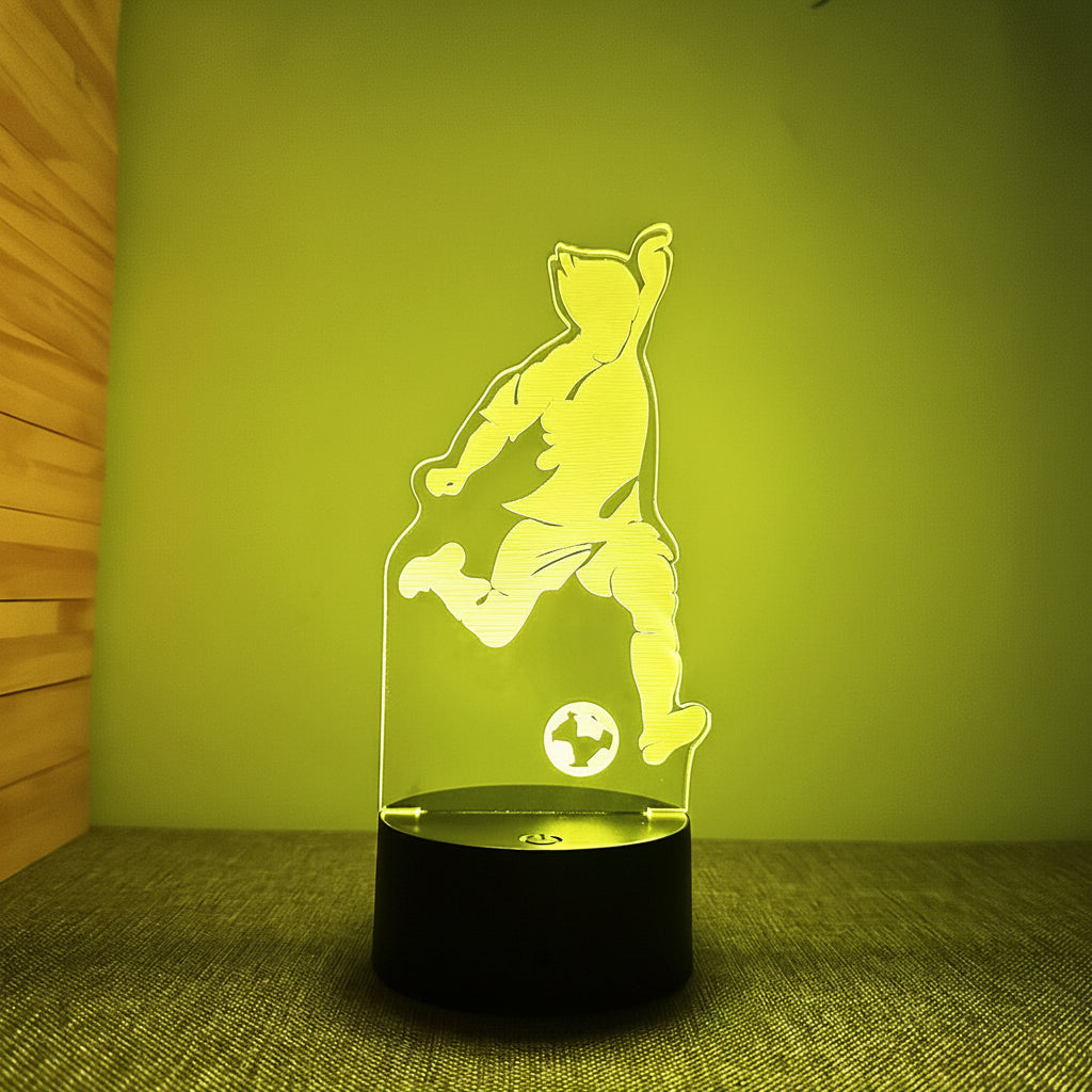 Fotball 3D Illusjon LED-Lampe - Nattlampe - 16 Farger