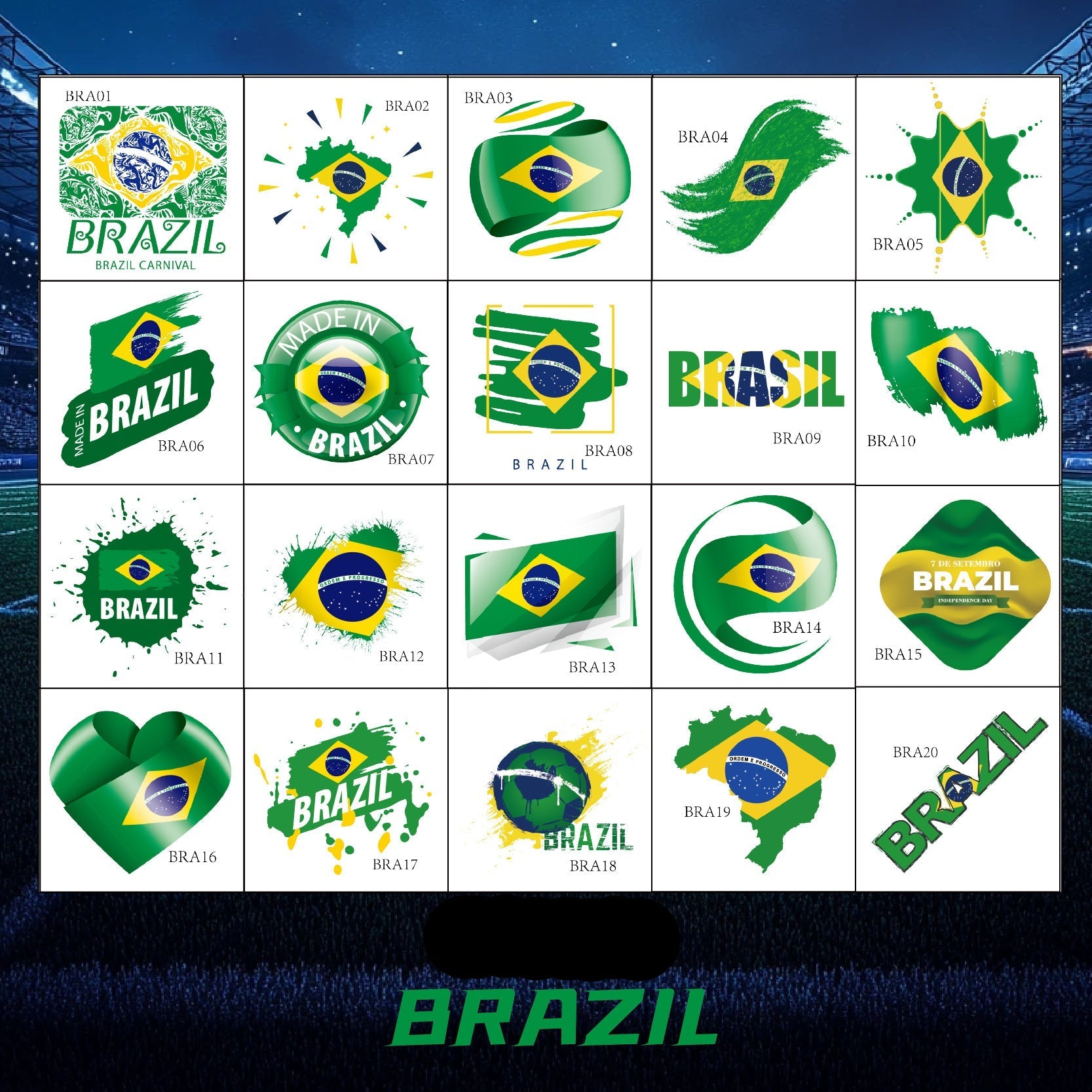 Fotball Klistremerker - Brasil