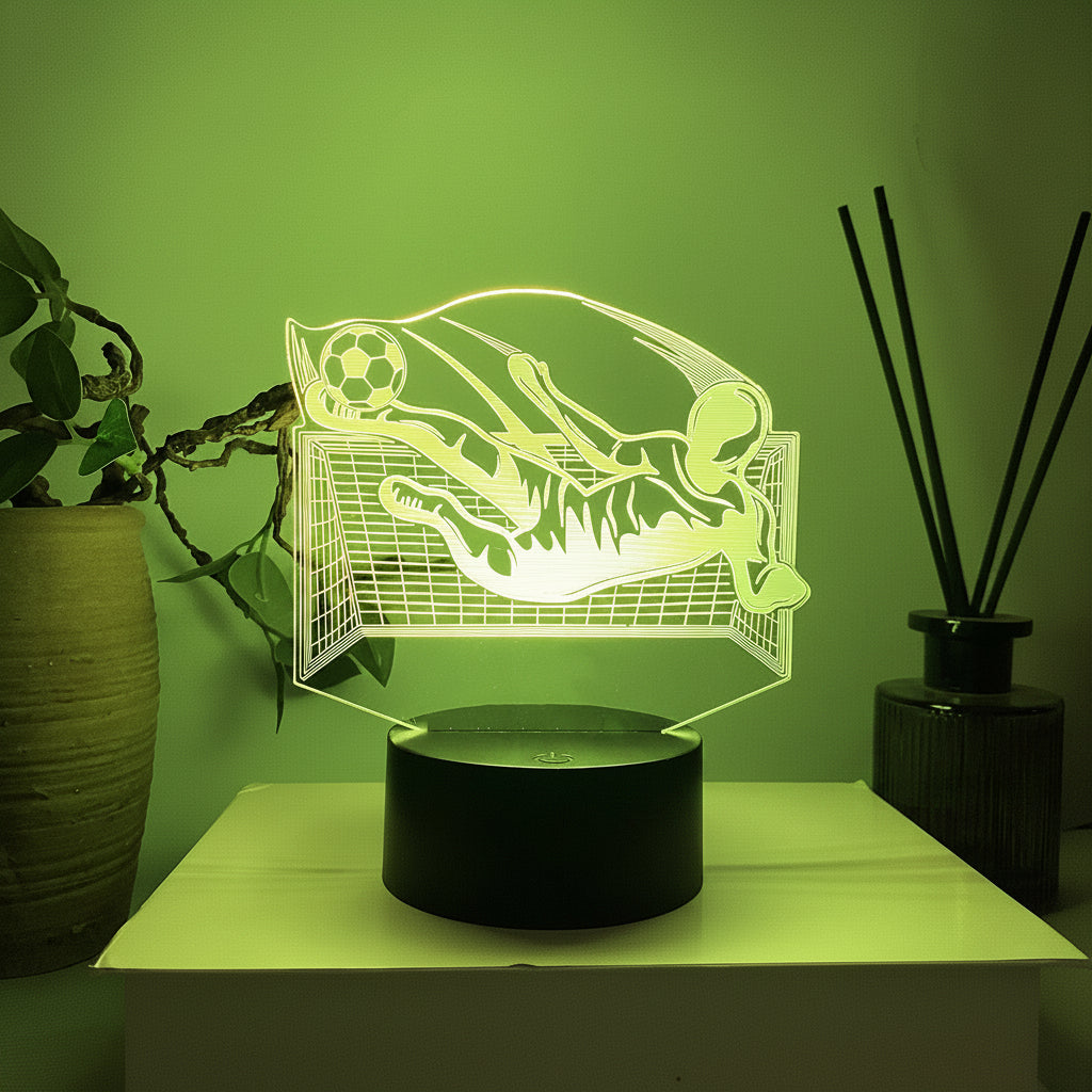 Fotball 3D Illusjon LED-Lampe - Nattlampe - 16 Farger