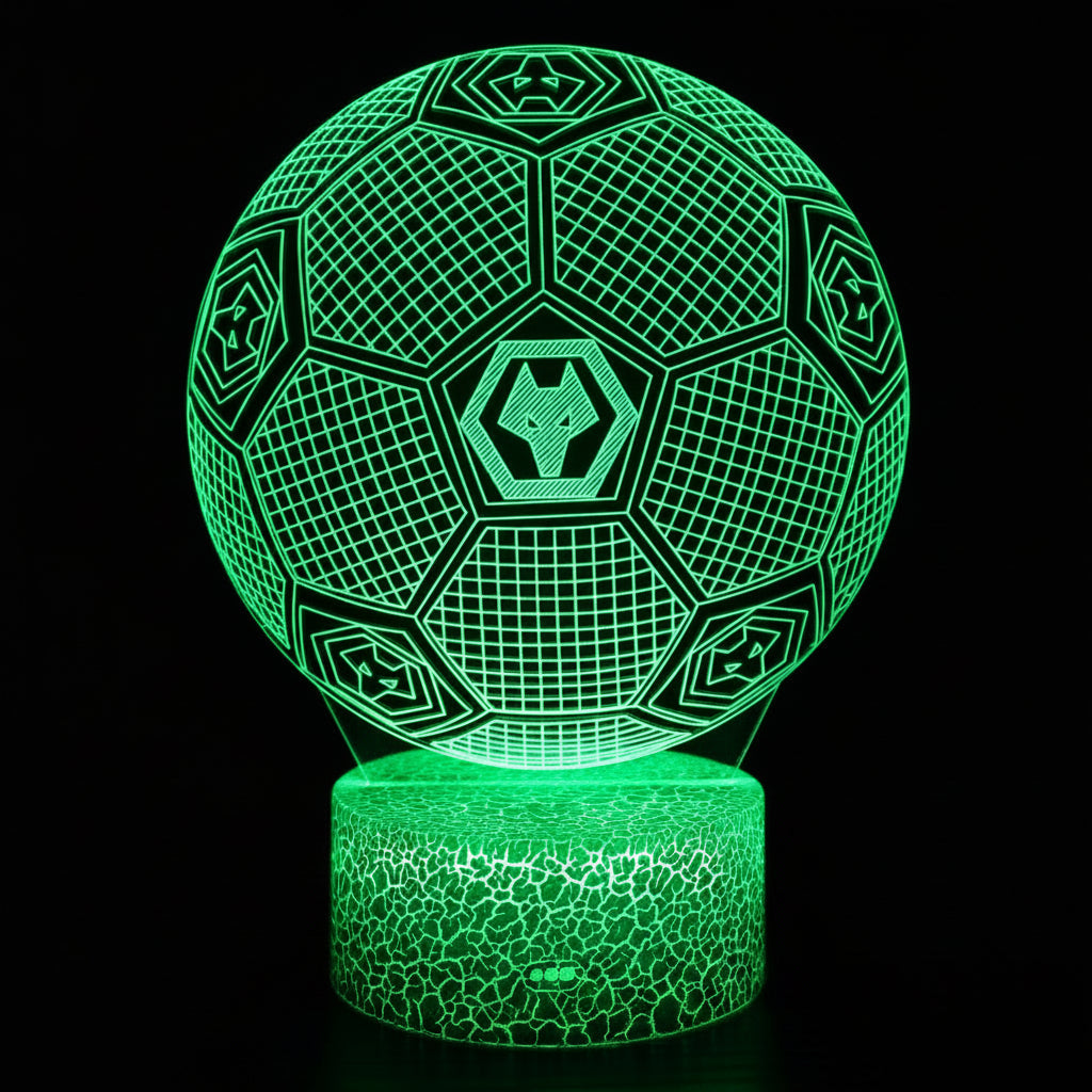 Fotball 3D Illusjon LED-Lampe - Nattlampe - med Fjernkontroll