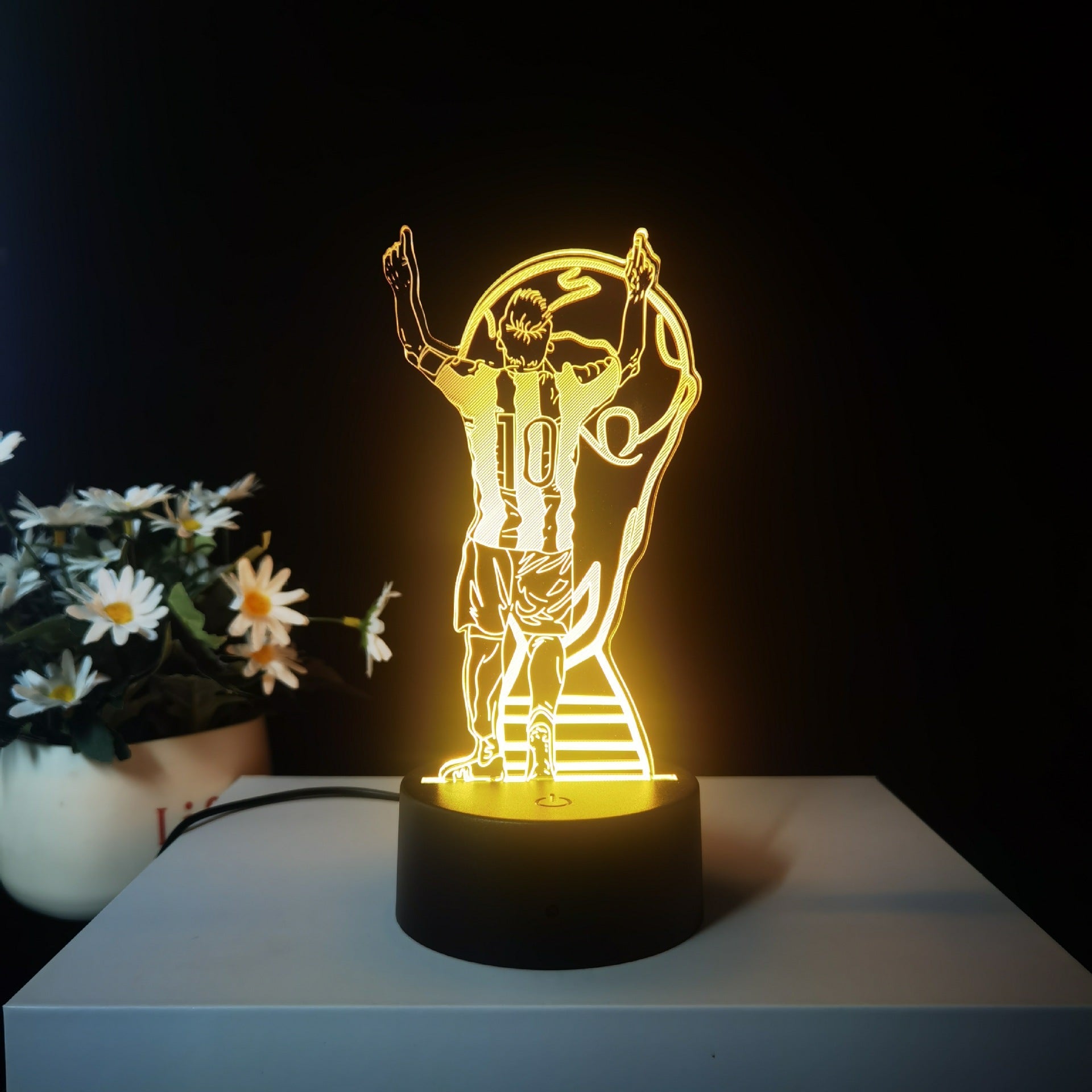 Lionel Messi 3D Illusjon LED-Lampe - Nattlampe - Illusion