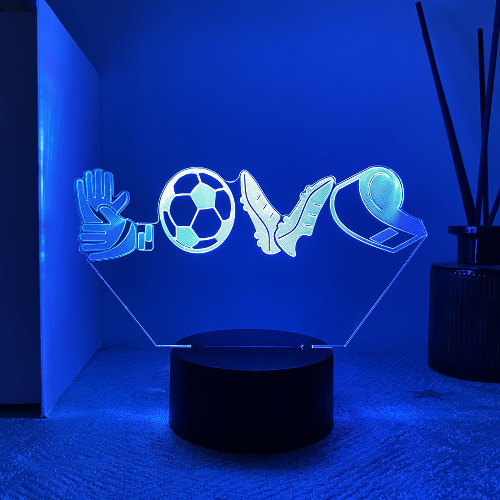 Fotball 3D Illusjon LED-Lampe - Nattlampe - Illusion