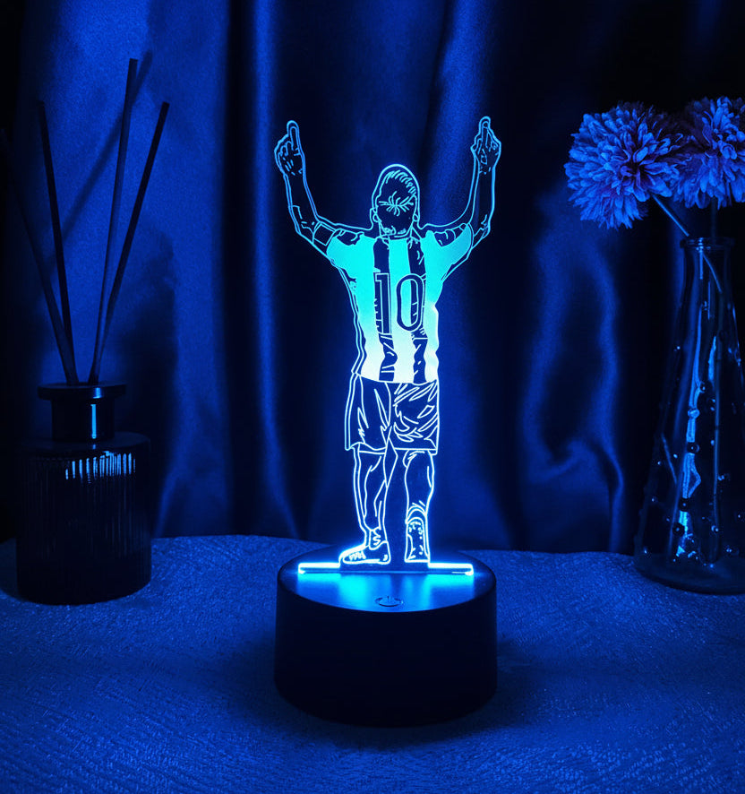 Lionel Messi 3D Illusjon LED-Lampe - Nattlampe