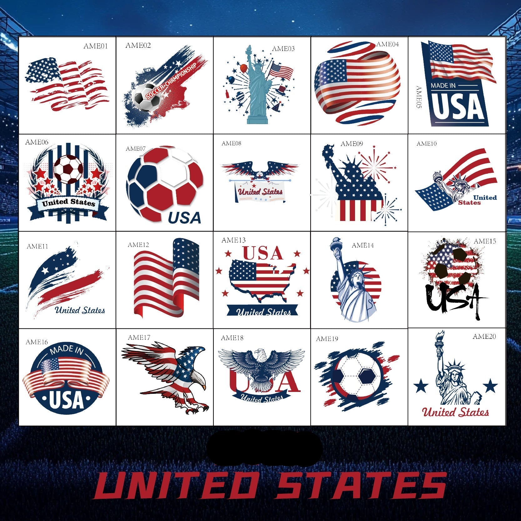 Fotball Klistremerker - USA