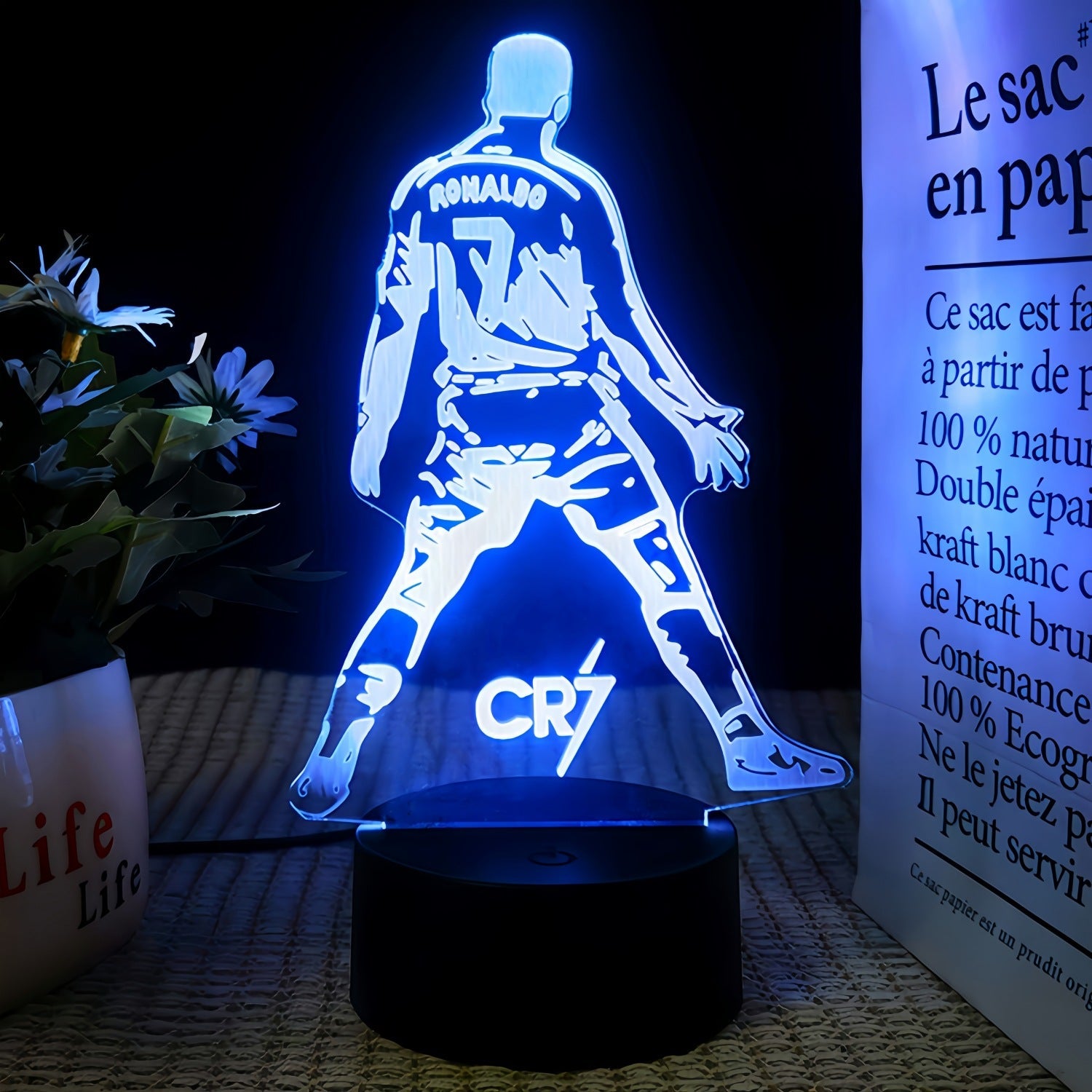 Cristiano Ronaldo 3D Illusjon LED-Lampe - Nattlampe