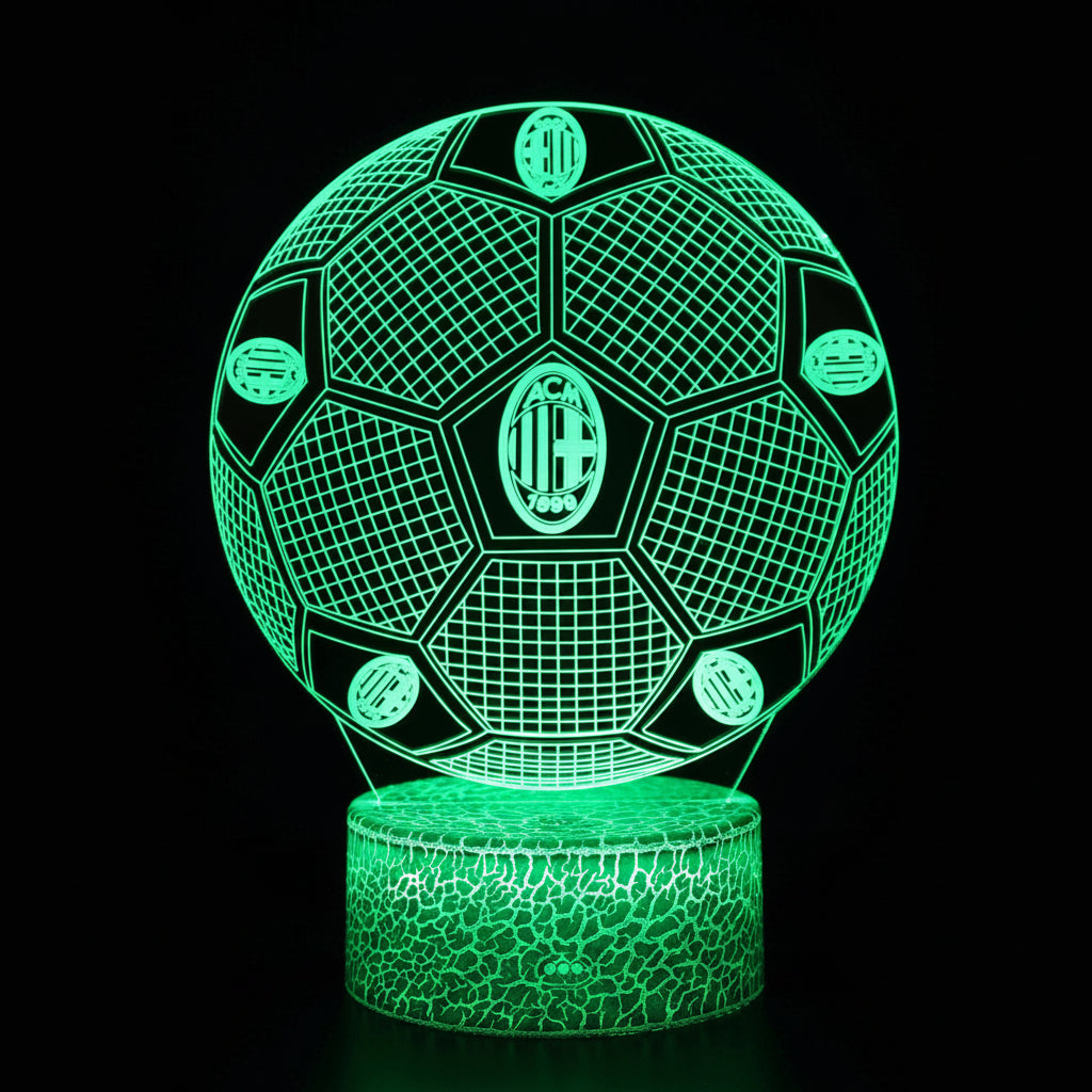 Fotball 3D Illusjon LED-Lampe - Nattlampe - med Fjernkontroll
