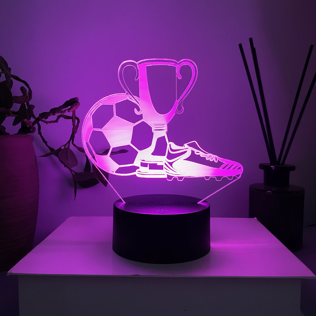 Fotball 3D Illusjon LED-Lampe - Nattlampe - Illusion