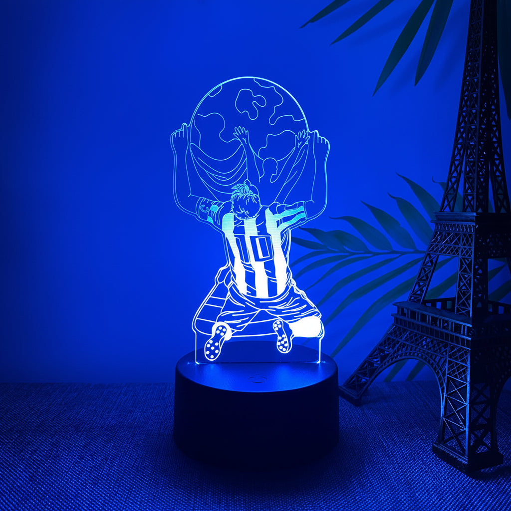 Lionel Messi 3D Illusjon LED-Lampe - Nattlampe