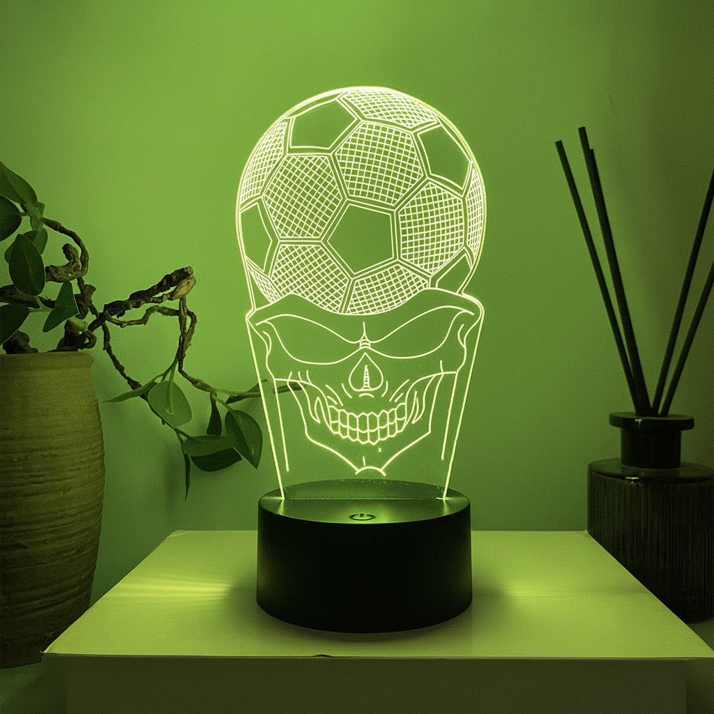 Fotball 3D Illusjon LED-Lampe - Nattlampe - 16 Farger