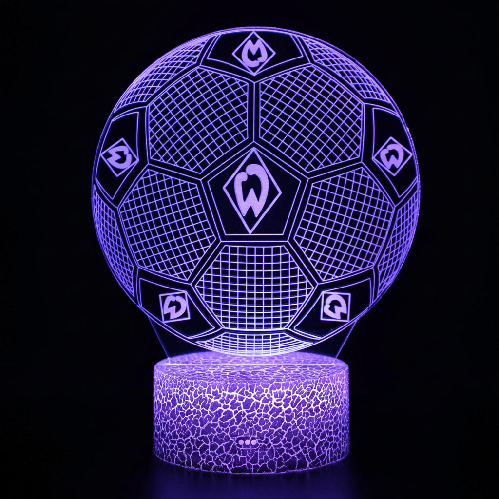 Fotball 3D Illusjon LED-Lampe - Nattlampe - med Fjernkontroll