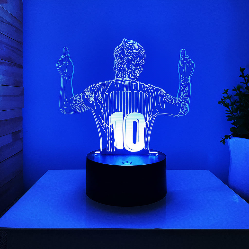 Messi 3D Illusjon LED-Lampe - Nattlampe