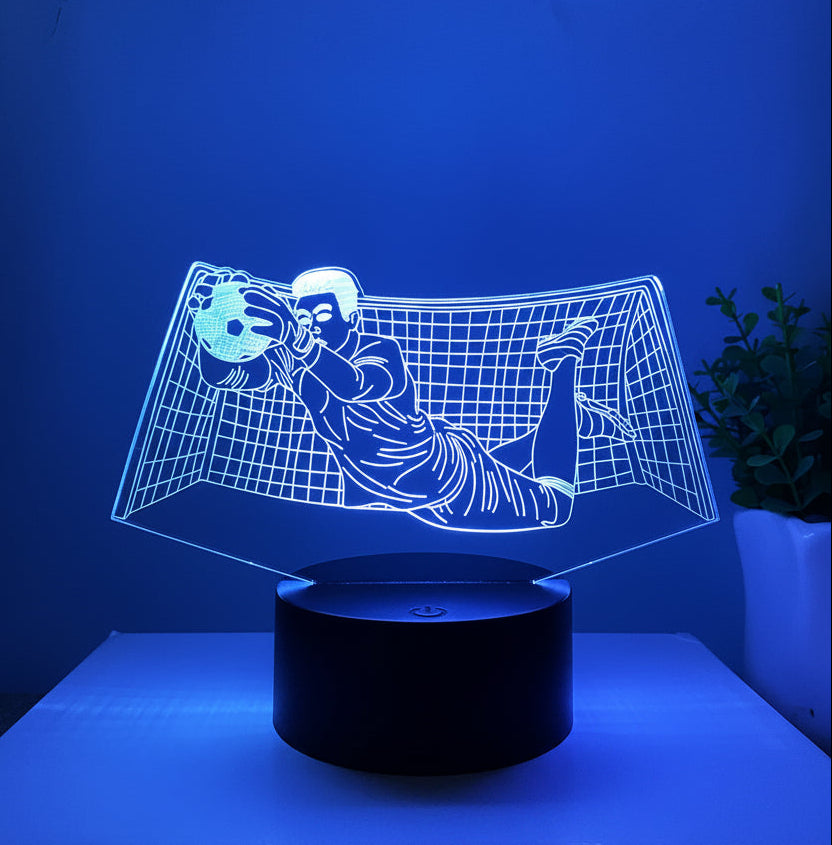 Fotball 3D Illusjon LED-Lampe - Nattlampe - Goalkeeper