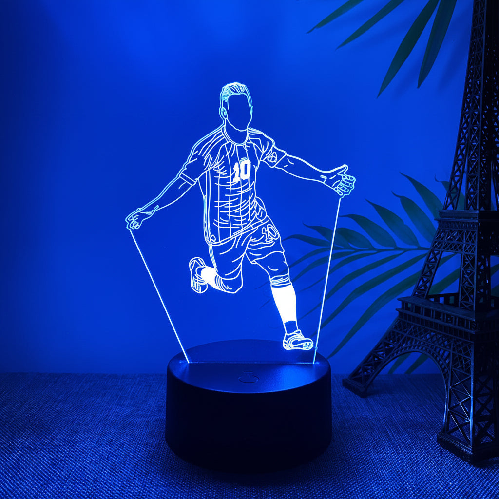 Lionel Messi 3D Illusjon LED-Lampe - Nattlampe
