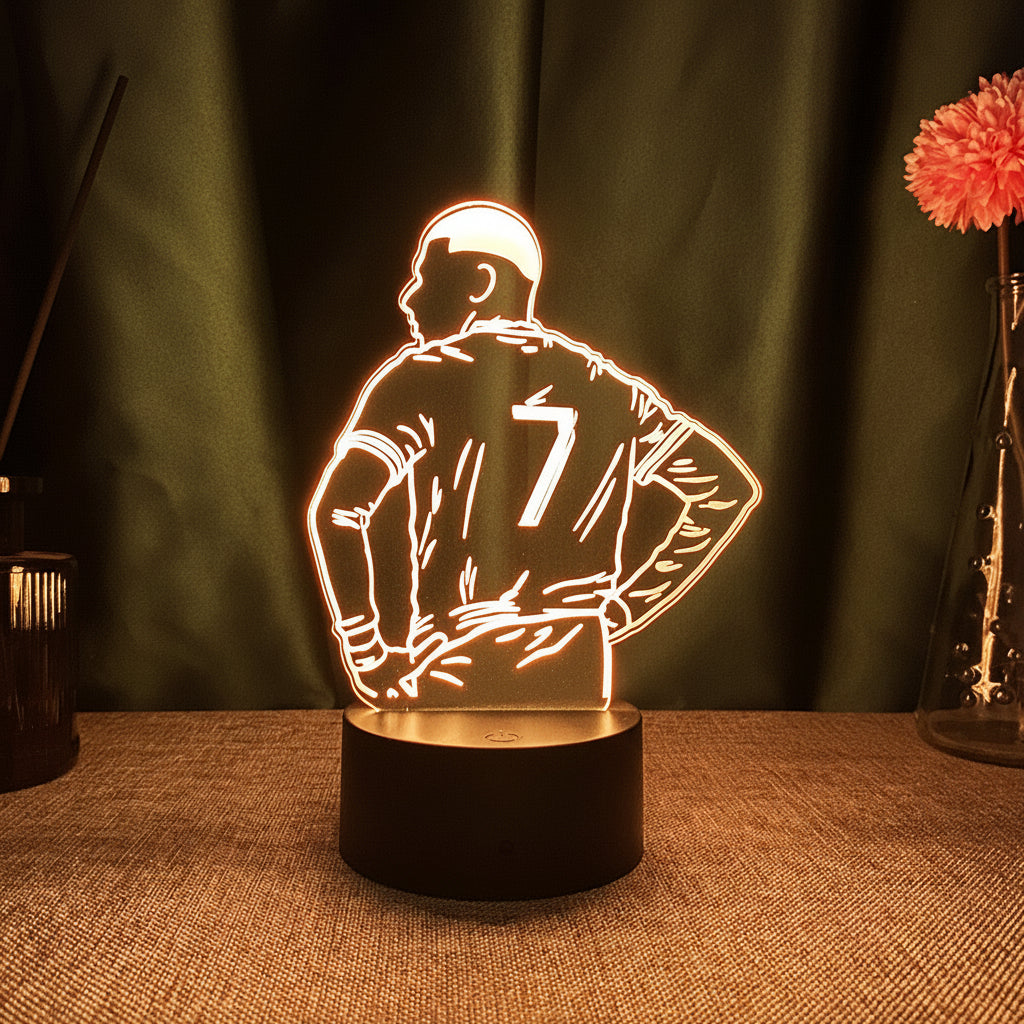 Mbappé 3D Illusjon LED-Lampe - Nattlampe