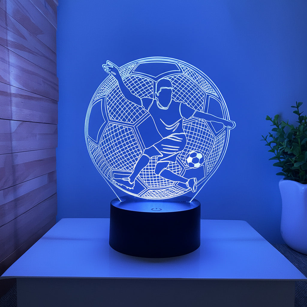 Fotball 3D Illusjon LED-Lampe - Nattlampe - 16 Farger