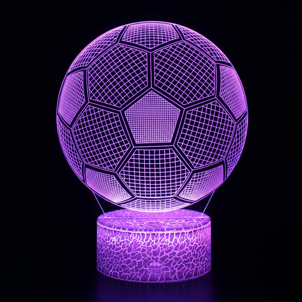 Fotball 3D Illusjon LED-Lampe - Nattlampe - med Fjernkontroll