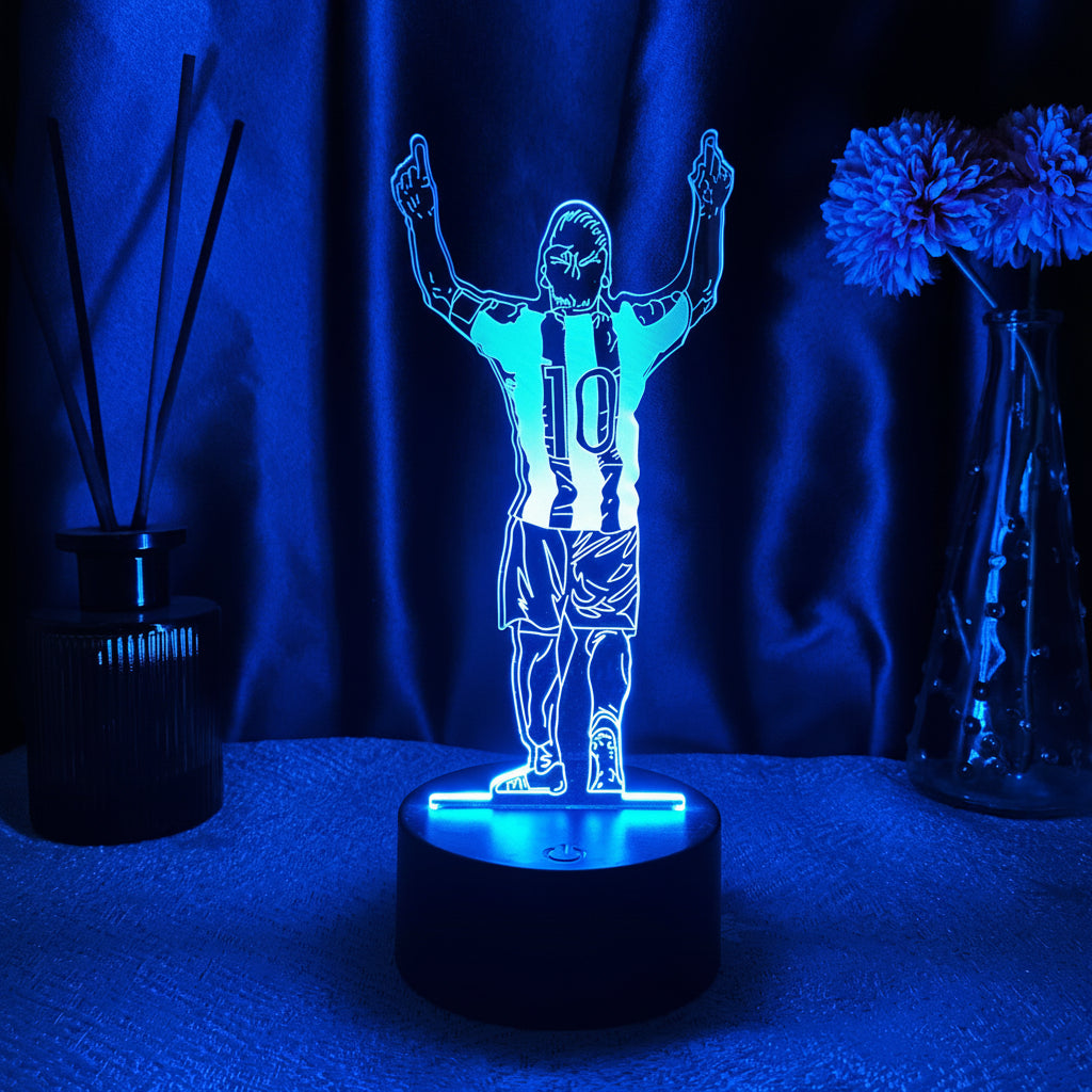 Messi 3D Illusjon LED-Lampe - Nattlampe