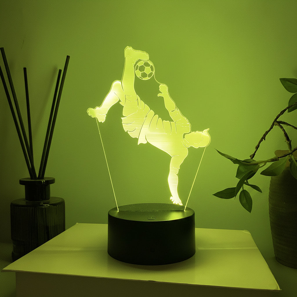 Fotball 3D Illusjon LED-Lampe - Nattlampe - 16 Farger