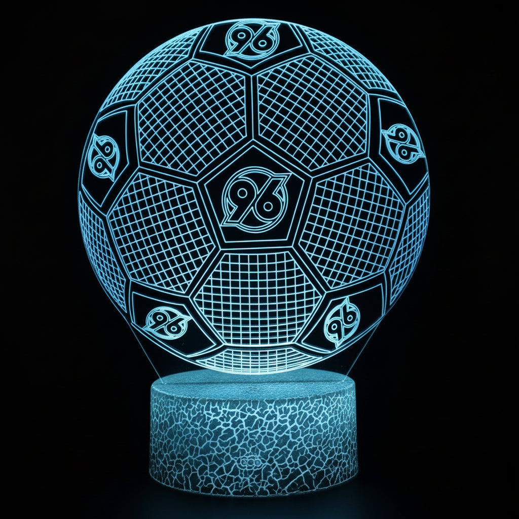 Fotball 3D Illusjon LED-Lampe - Nattlampe - med Fjernkontroll