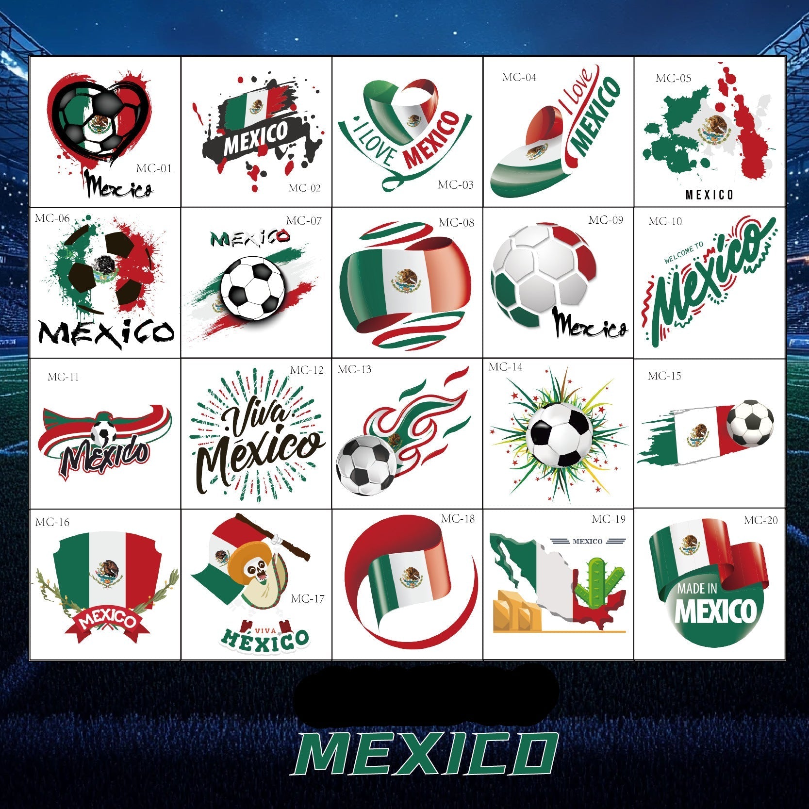 Fotball Klistremerker - Mexico