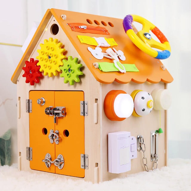 Kletshuts™ BusyHouse: Multifunksjonell Montessori Tre Opptatt Hus