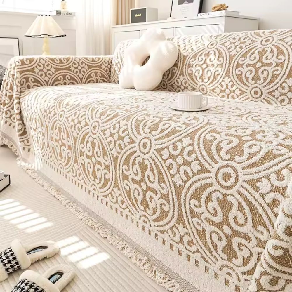 Sofatrekk i utsmykket jacquard