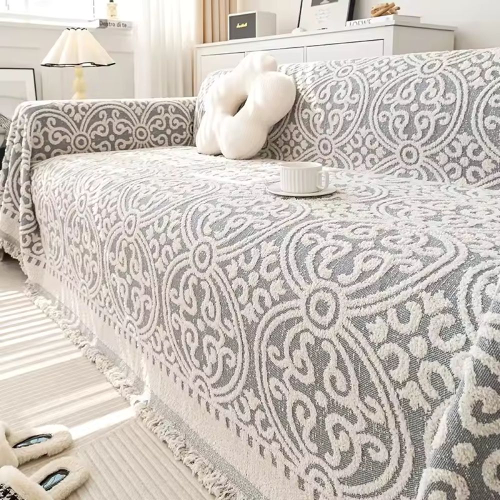 Sofatrekk i utsmykket jacquard