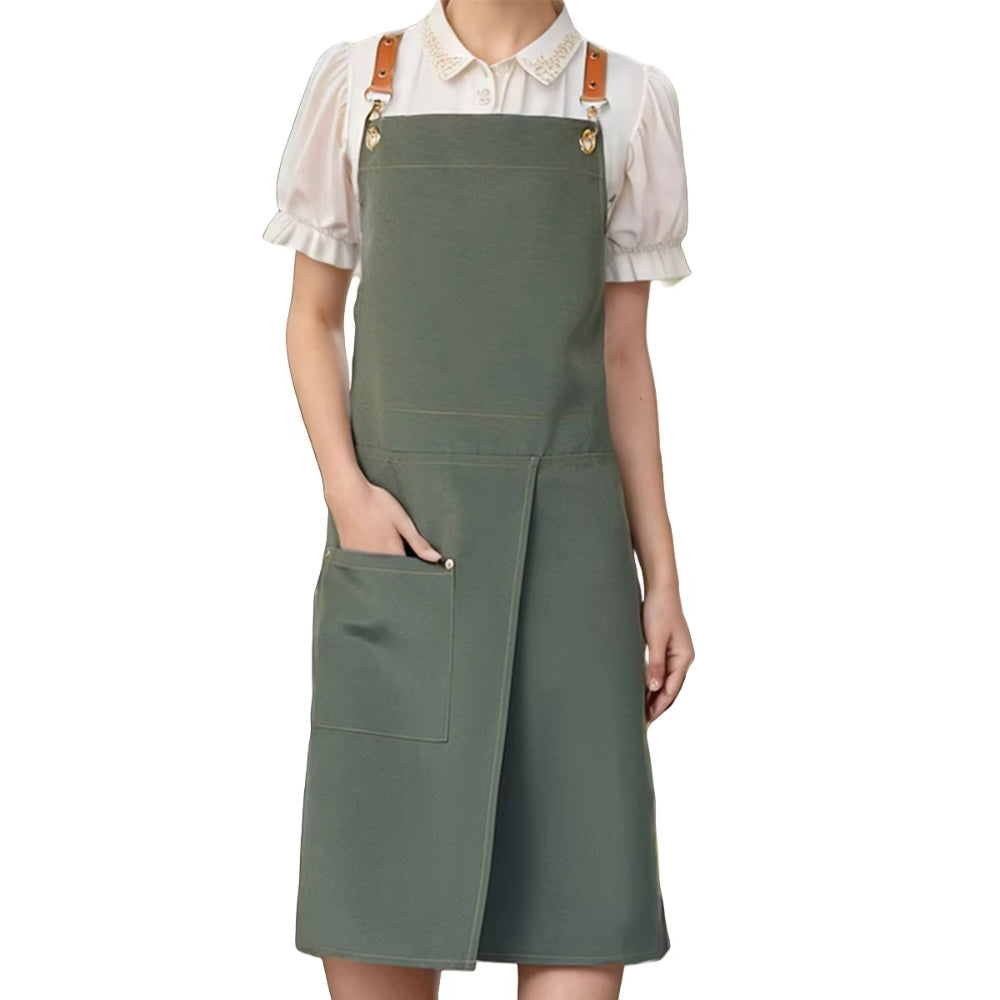 Unisex forklekjole med splitt og lommer