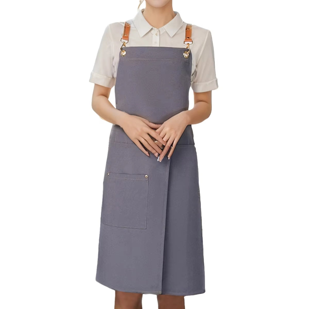 Unisex forklekjole med splitt og lommer
