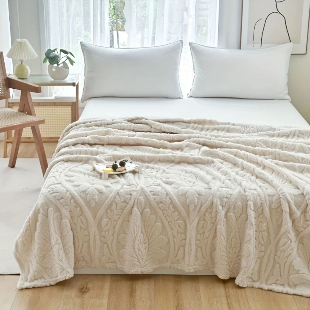 Paris Weave fleecepledd i jacquard – Salvie Leaf