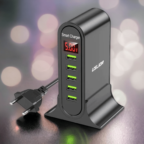 5 - Port USB - ladestasjon – Rask og effektiv lader for flere enheter hjemme og på kontoret - NordHjem