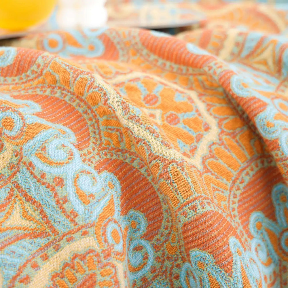 Vendbart bohemsk bomullspledd med paisley