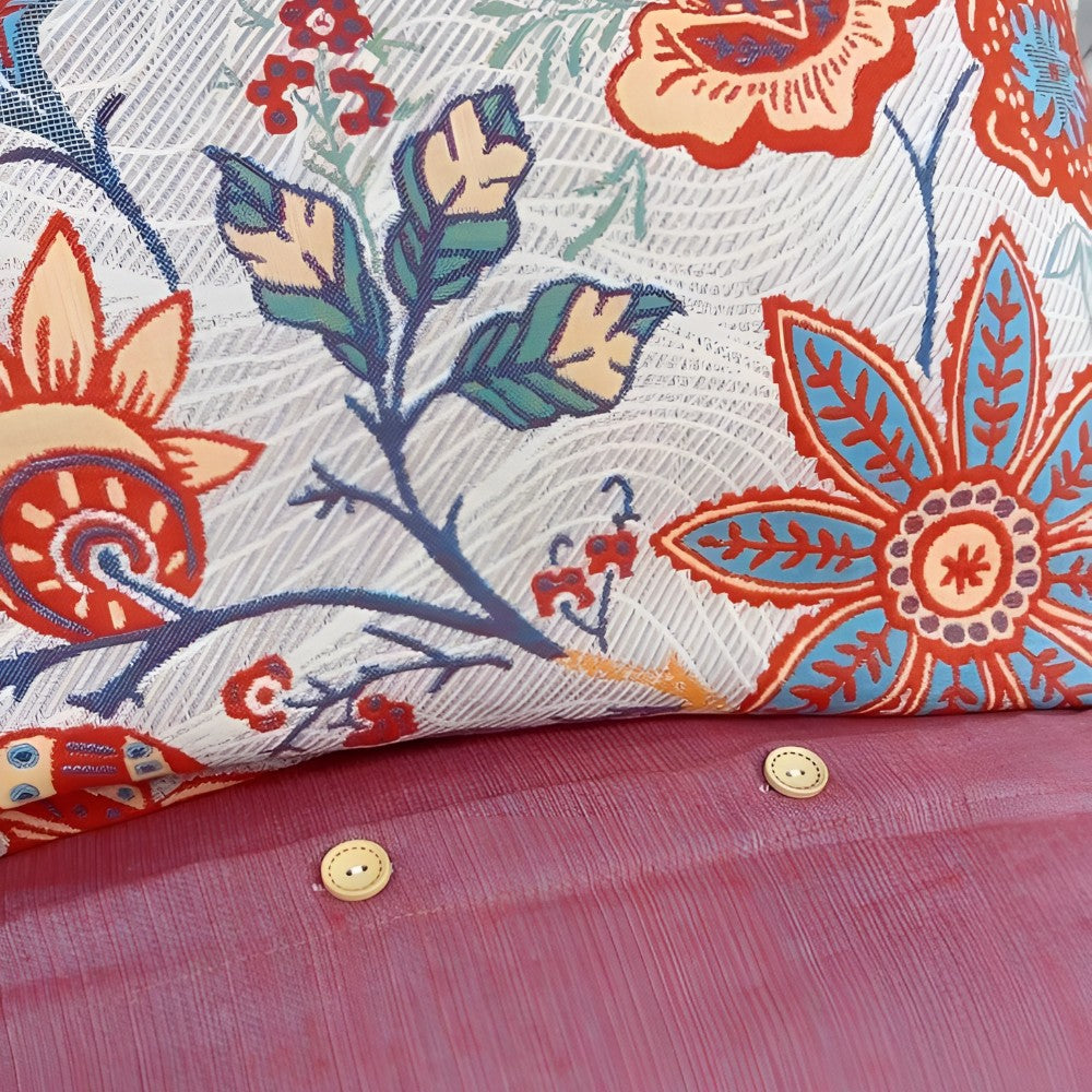 Rustikke boho-putetrekk med blomster | Sett med 2