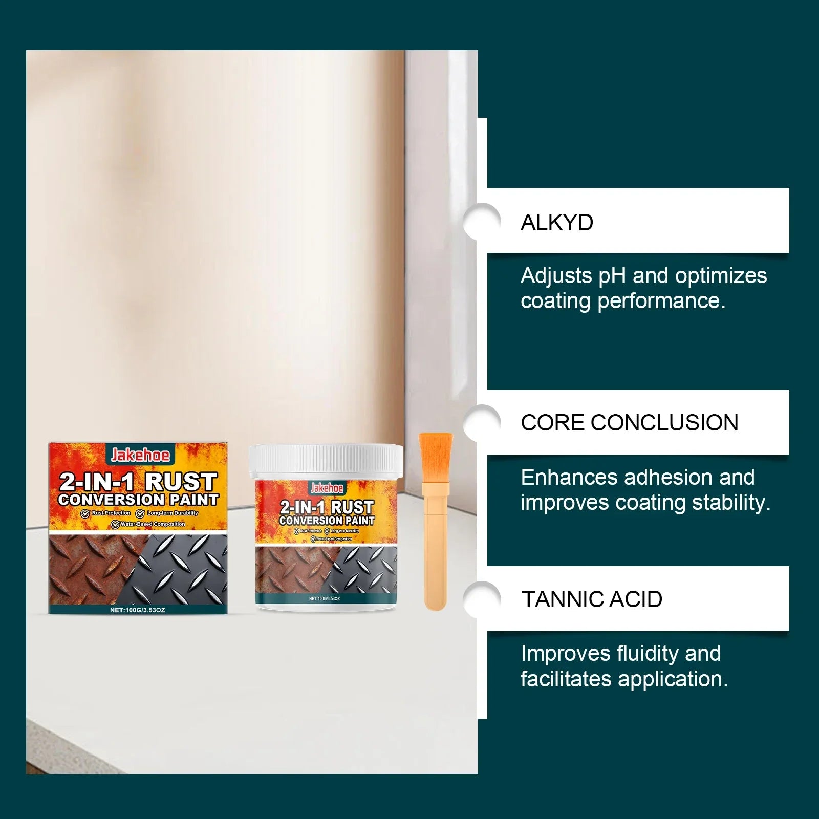 RustConversion 1+1 GRATIS: 2-I-1 Rustkonverteringsmaling Og Metallgrunning