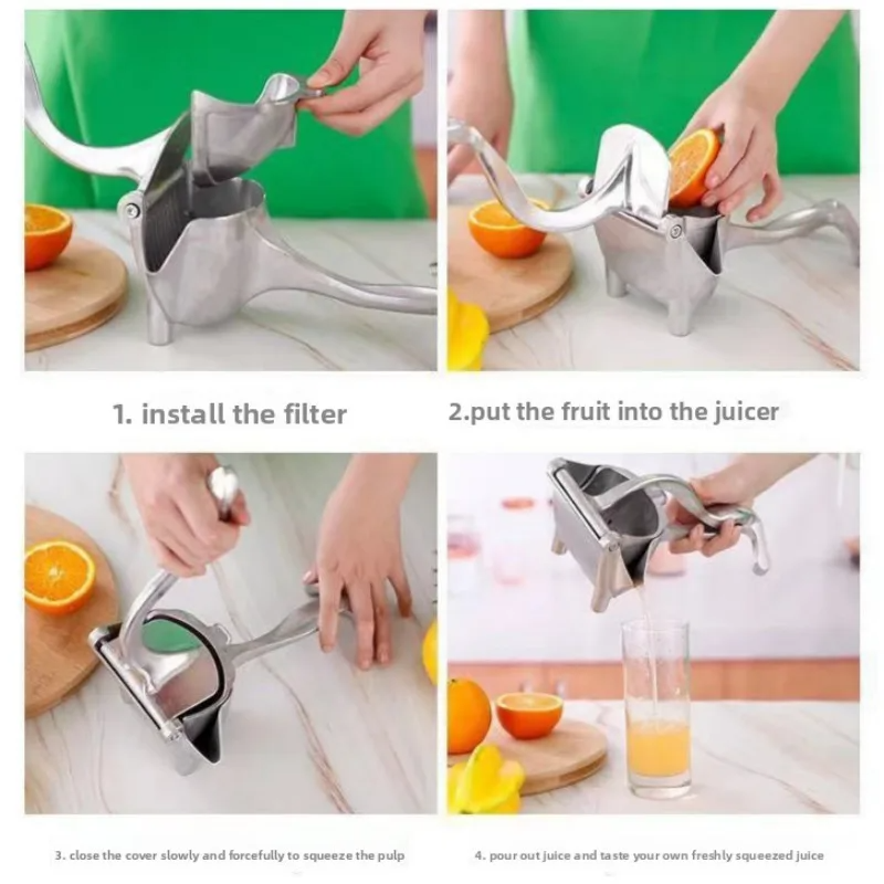 Globetrek° ManualJuicer: Premium Aluminium Hånd Presse Frisk Frukt Manuell Juicer