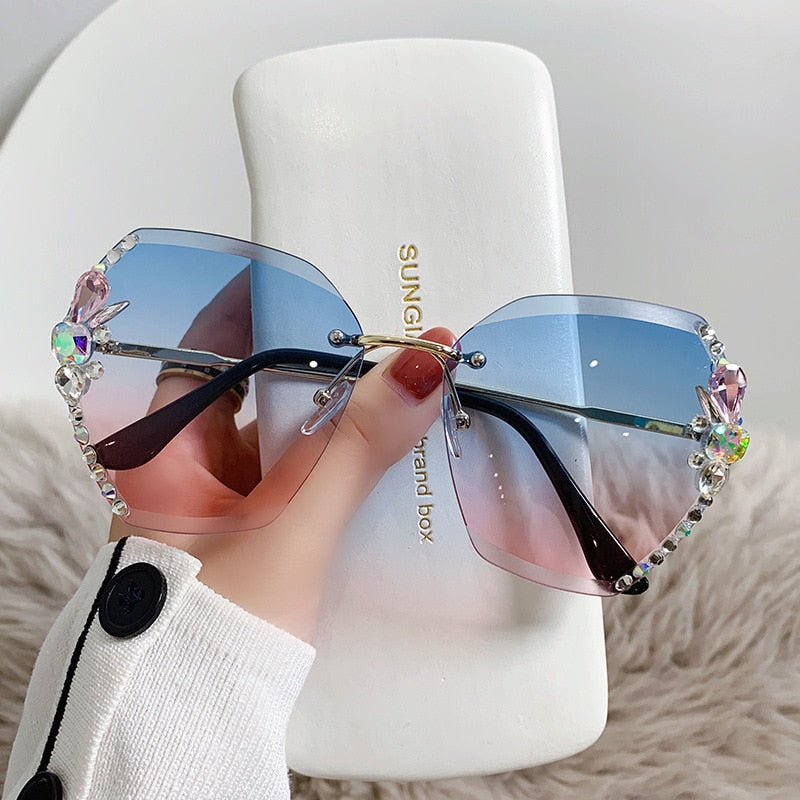 Rhinestone solbriller uden stel