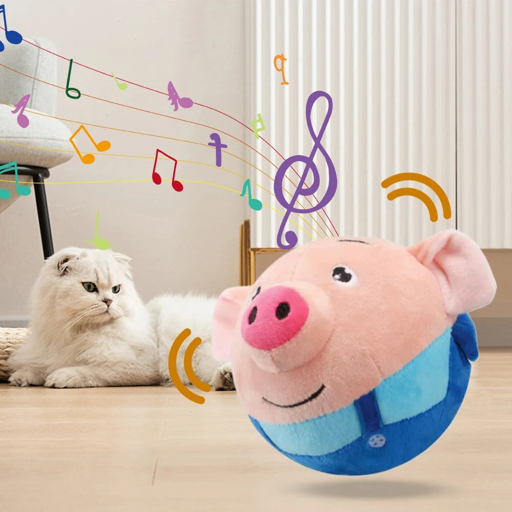 DogCatFri™ BouncingToy: Interaktiv Kjæledyr Sprettende Plysj Leketøy Ball