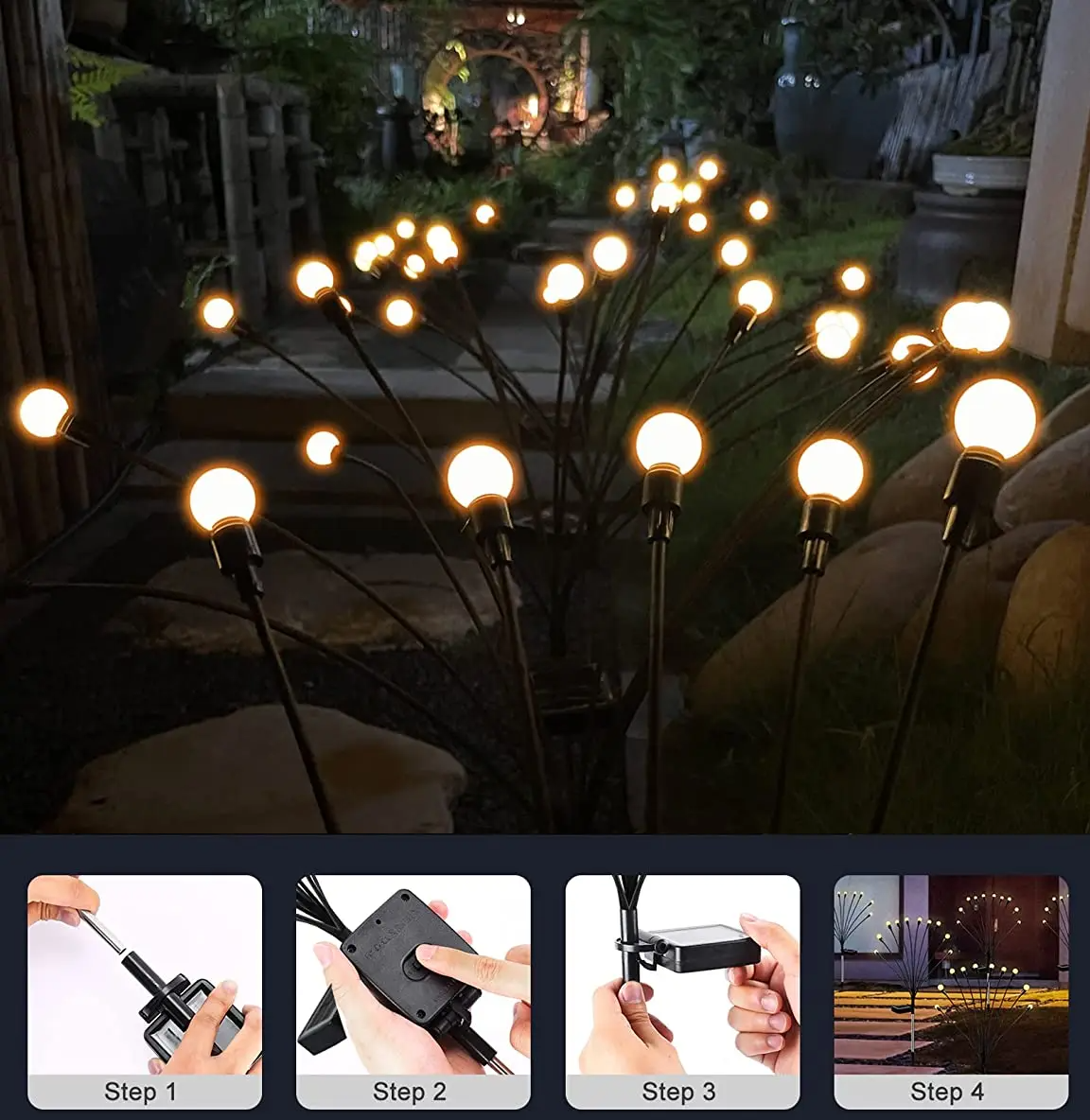 Ledsen™ FireFlies: Hage Lys Sol Drevet Vanntett