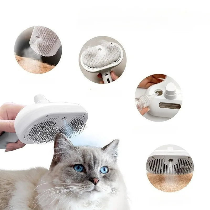 DogCatFri™ PetSteamer: 2-I-1 Spraypleie Kjæledyr Steamer Børste