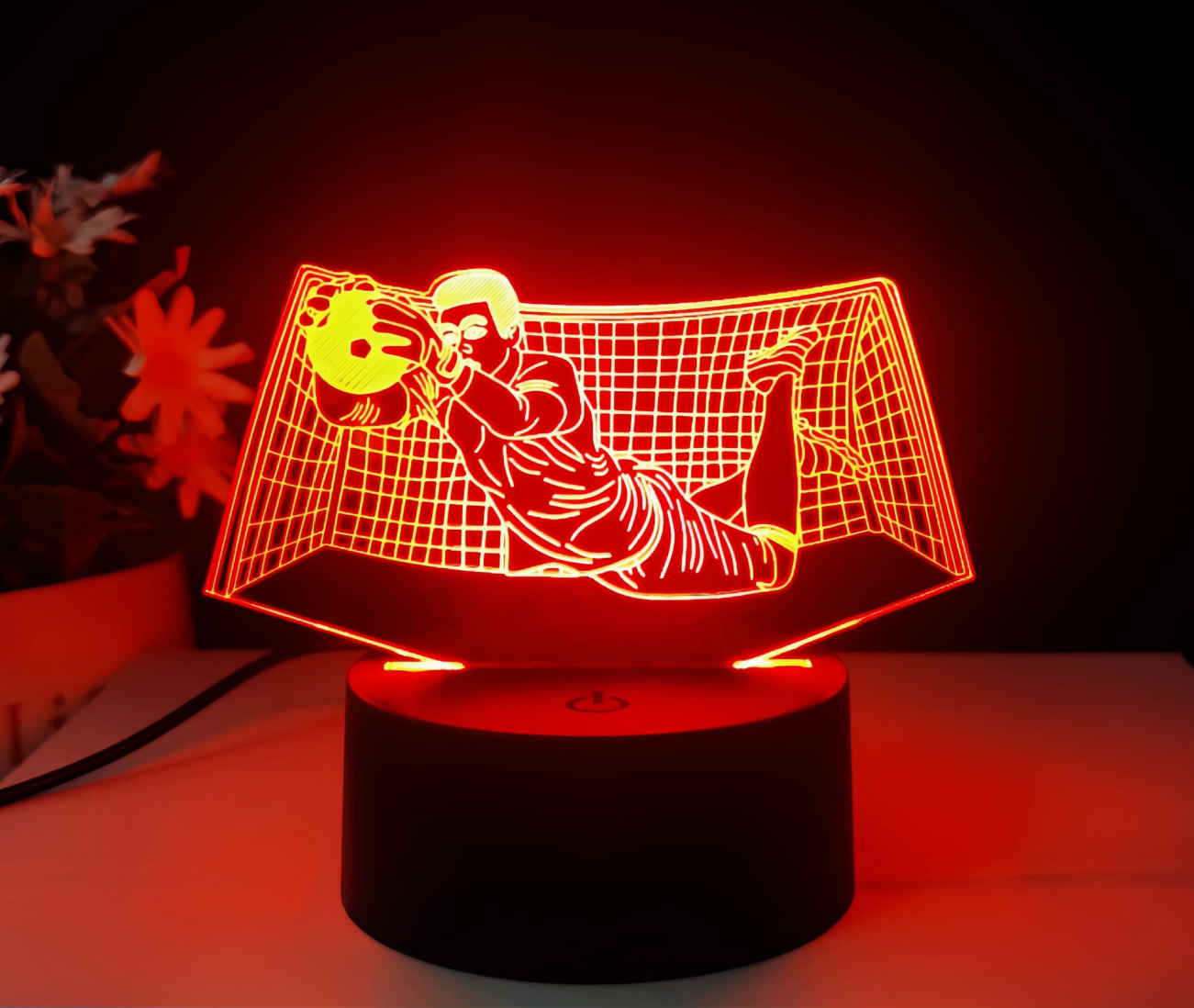 Fotball 3D Illusjon LED-Lampe - Nattlampe - Goalkeeper